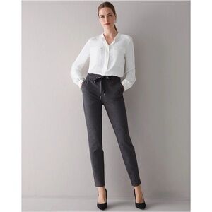 White House Black Market Knit Herringbone Pants with Ribbon Tie Size 4 New